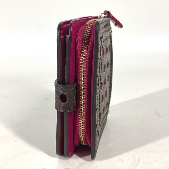 LOUIS VUITTON Folded wallet M95188 Monogram canvas Brown Monogram Perfo Compact zip Women Used Authentic
