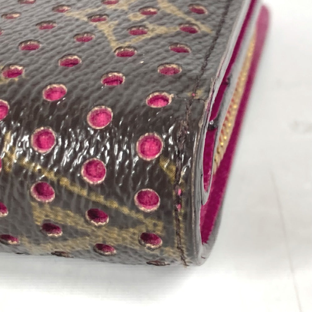 LOUIS VUITTON Folded wallet M95188 Monogram canvas Brown Monogram Perfo Compact zip Women Used Authentic