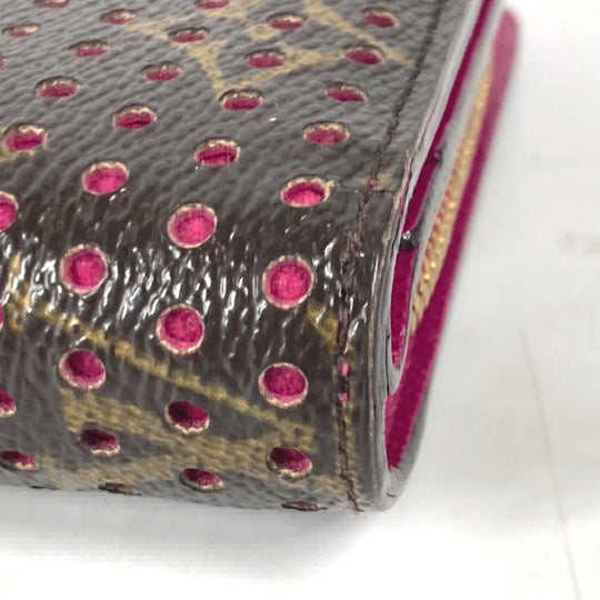 LOUIS VUITTON Folded wallet M95188 Monogram canvas Brown Monogram Perfo Compact zip Women Used Authentic