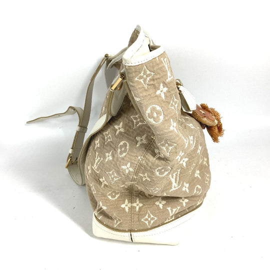 LOUIS VUITTON Shoulder Bag M93499 Cotton, Leather beige Monogram Sabia Buzzus PM