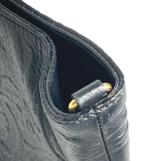 VERSACE Handbag leather black logo Medusa unisex(Unisex) Used Authentic