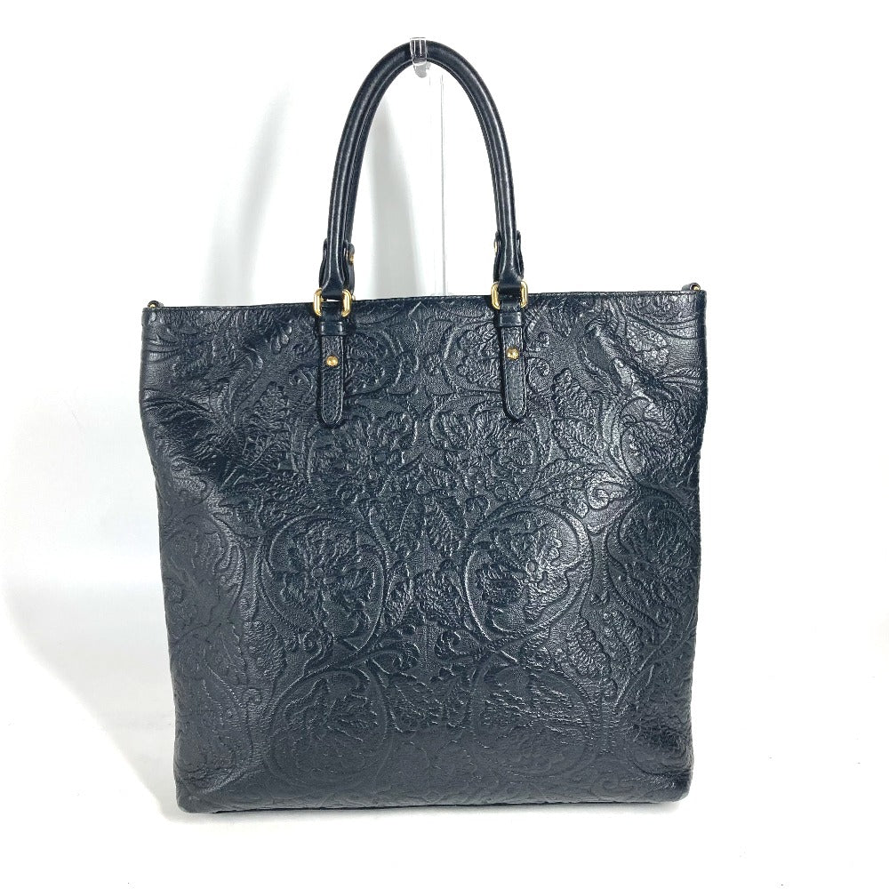 VERSACE Handbag leather black logo Medusa unisex(Unisex) Used Authentic