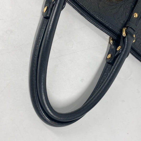 VERSACE Handbag leather black logo Medusa unisex(Unisex) Used Authentic