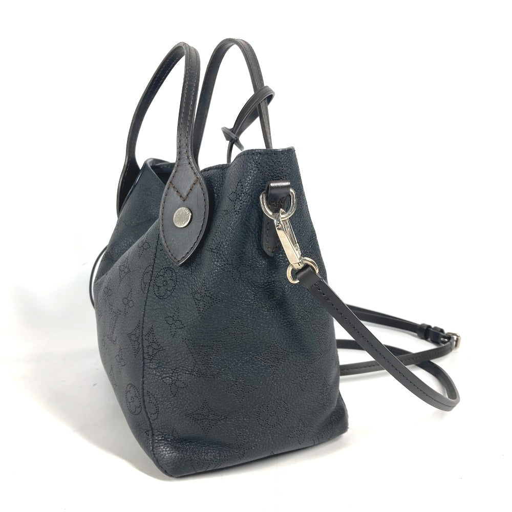 LOUIS VUITTON Handbag M54350 leather black Monogram Mahina Hina PM Women Used Authentic