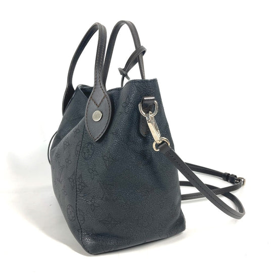 LOUIS VUITTON Handbag M54350 leather black Monogram Mahina Hina PM Women Used Authentic