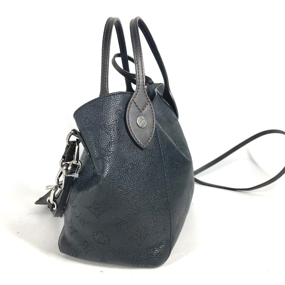 LOUIS VUITTON Handbag M54350 leather black Monogram Mahina Hina PM Women Used Authentic