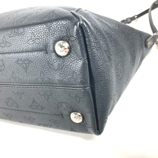 LOUIS VUITTON Handbag M54350 leather black Monogram Mahina Hina PM Women Used Authentic