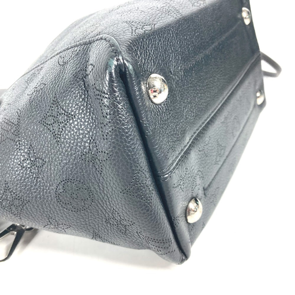 LOUIS VUITTON Handbag M54350 leather black Monogram Mahina Hina PM Women Used Authentic