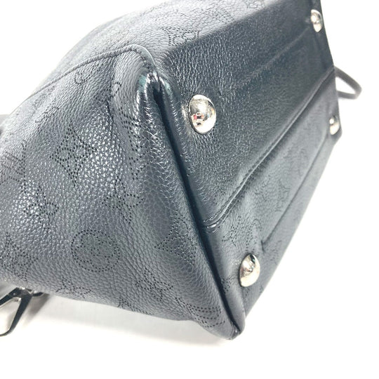LOUIS VUITTON Handbag M54350 leather black Monogram Mahina Hina PM Women Used Authentic