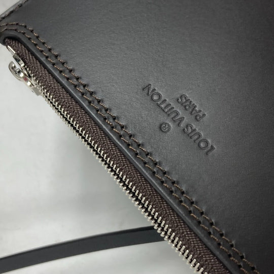 LOUIS VUITTON Handbag M54350 leather black Monogram Mahina Hina PM Women Used Authentic