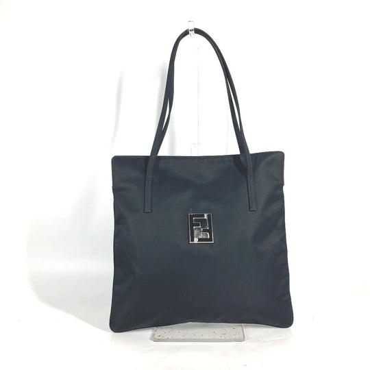 FENDI Shoulder Bag Nylon black vintage FF logo Women Used Authentic