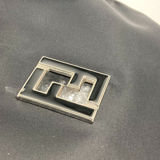 FENDI Shoulder Bag Nylon black vintage FF logo Women Used Authentic