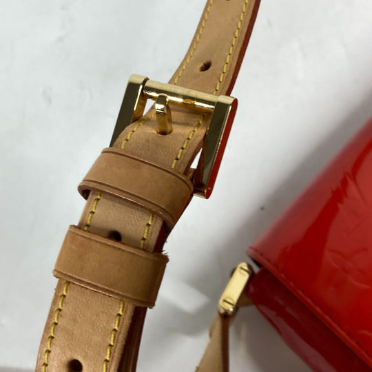 LOUIS VUITTON Shoulder Bag M91094 Monogram Vernis Red Monogram Vernis Thompson Women Used Authentic