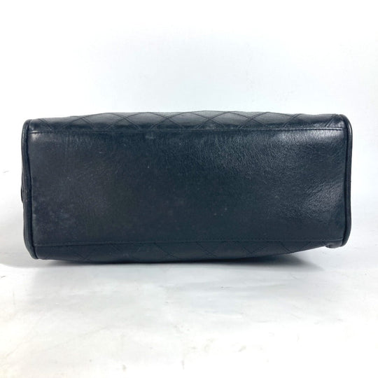 CHANEL Pouch leather black vintage Bicolole