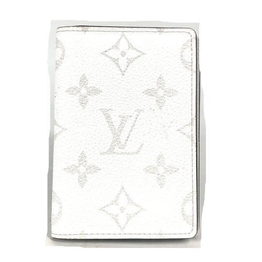 LOUIS VUITTON Card Case M30933 Taiga Leather, Monogram Canvas white Taigalama Organizer De Poch unisex(Unisex) Used Authentic