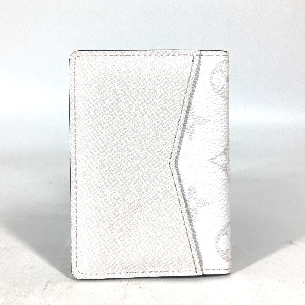 LOUIS VUITTON Card Case M30933 Taiga Leather, Monogram Canvas white Taigalama Organizer De Poch unisex(Unisex) Used Authentic