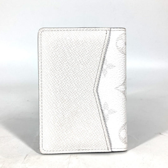 LOUIS VUITTON Card Case M30933 Taiga Leather, Monogram Canvas white Taigalama Organizer De Poch unisex(Unisex) Used Authentic