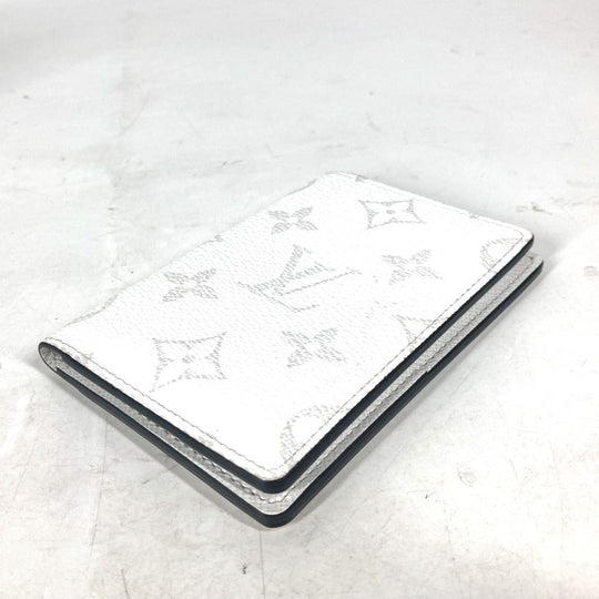LOUIS VUITTON Card Case M30933 Taiga Leather, Monogram Canvas white Taigalama Organizer De Poch unisex(Unisex) Used Authentic
