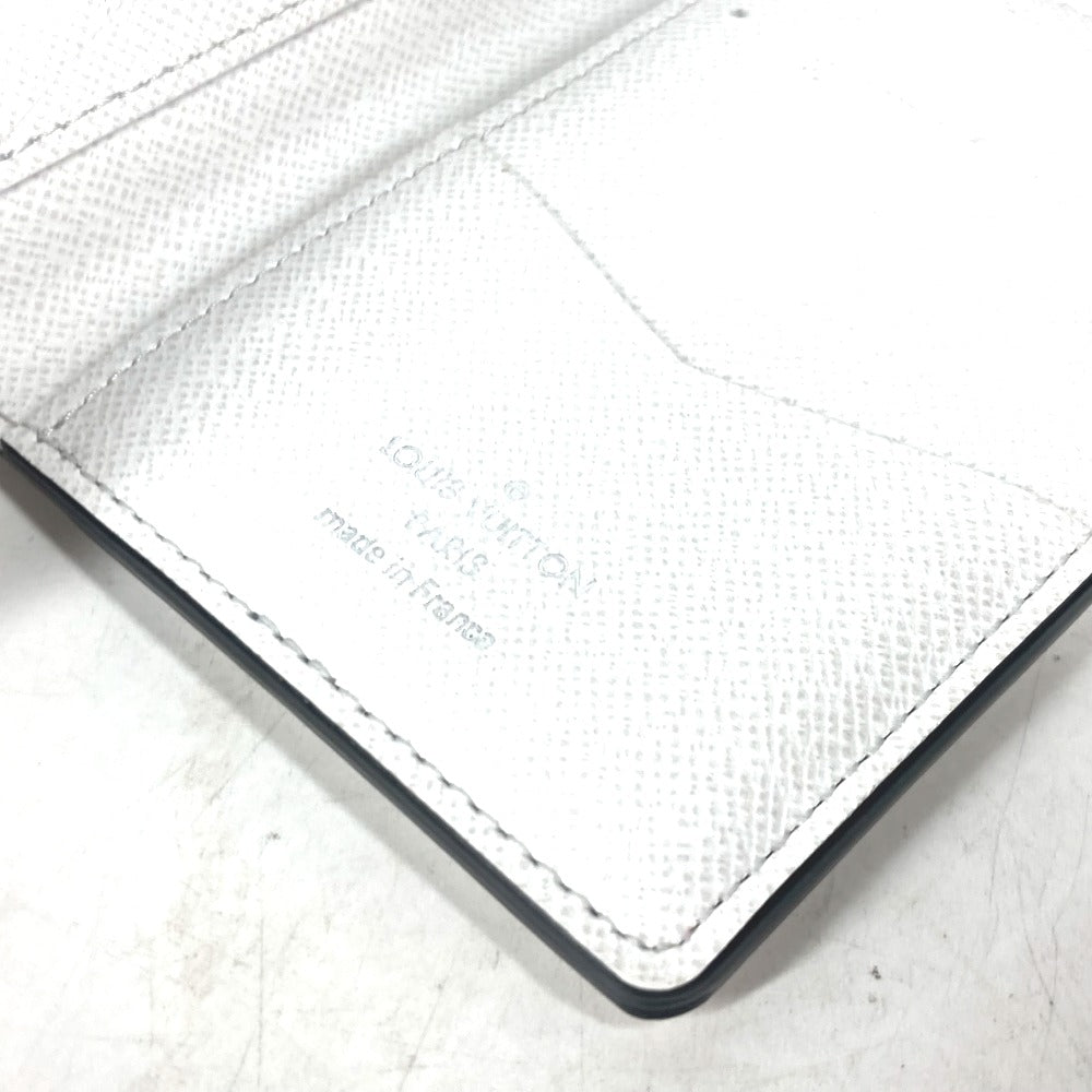 LOUIS VUITTON Card Case M30933 Taiga Leather, Monogram Canvas white Taigalama Organizer De Poch unisex(Unisex) Used Authentic