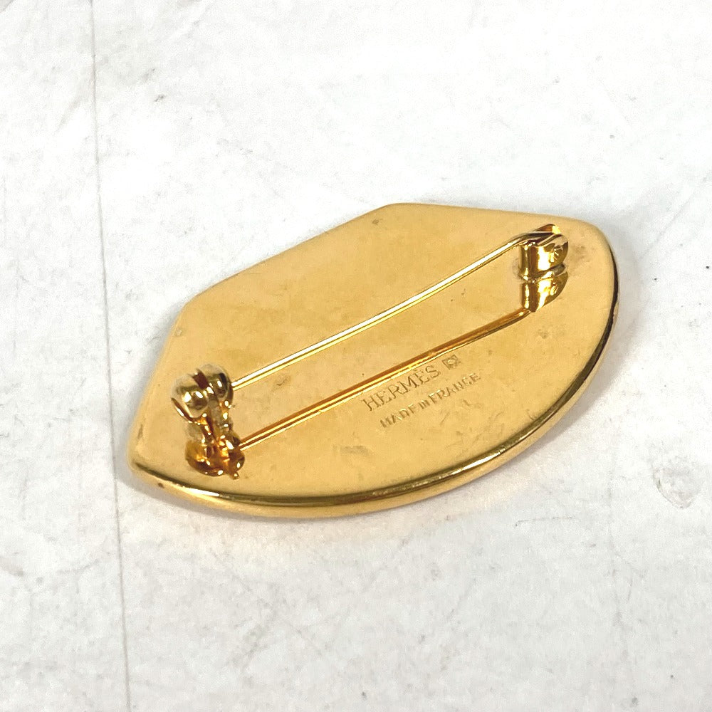 HERMES Brooch metal Red Emile Tiger Tiger Women Used Authentic