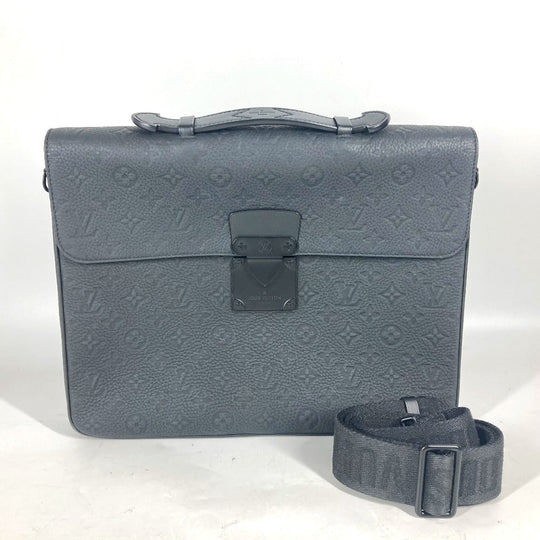 LOUIS VUITTON Handbag M20835 Taurillon Clemence Leather black Monogram Taurillon Clemence S-Lock Briefcase mens Used Authentic