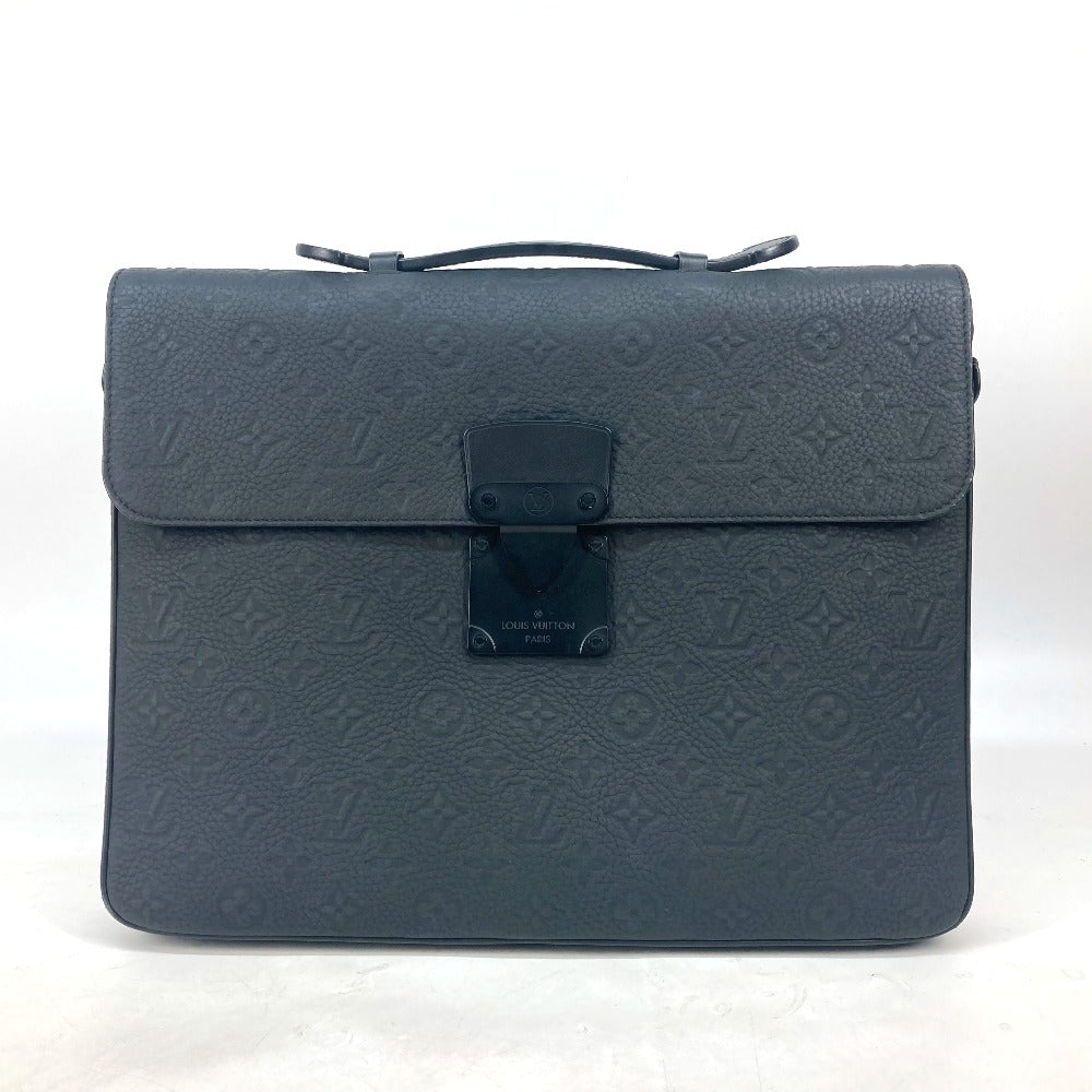 LOUIS VUITTON Handbag M20835 Taurillon Clemence Leather black Monogram Taurillon Clemence S-Lock Briefcase mens Used Authentic