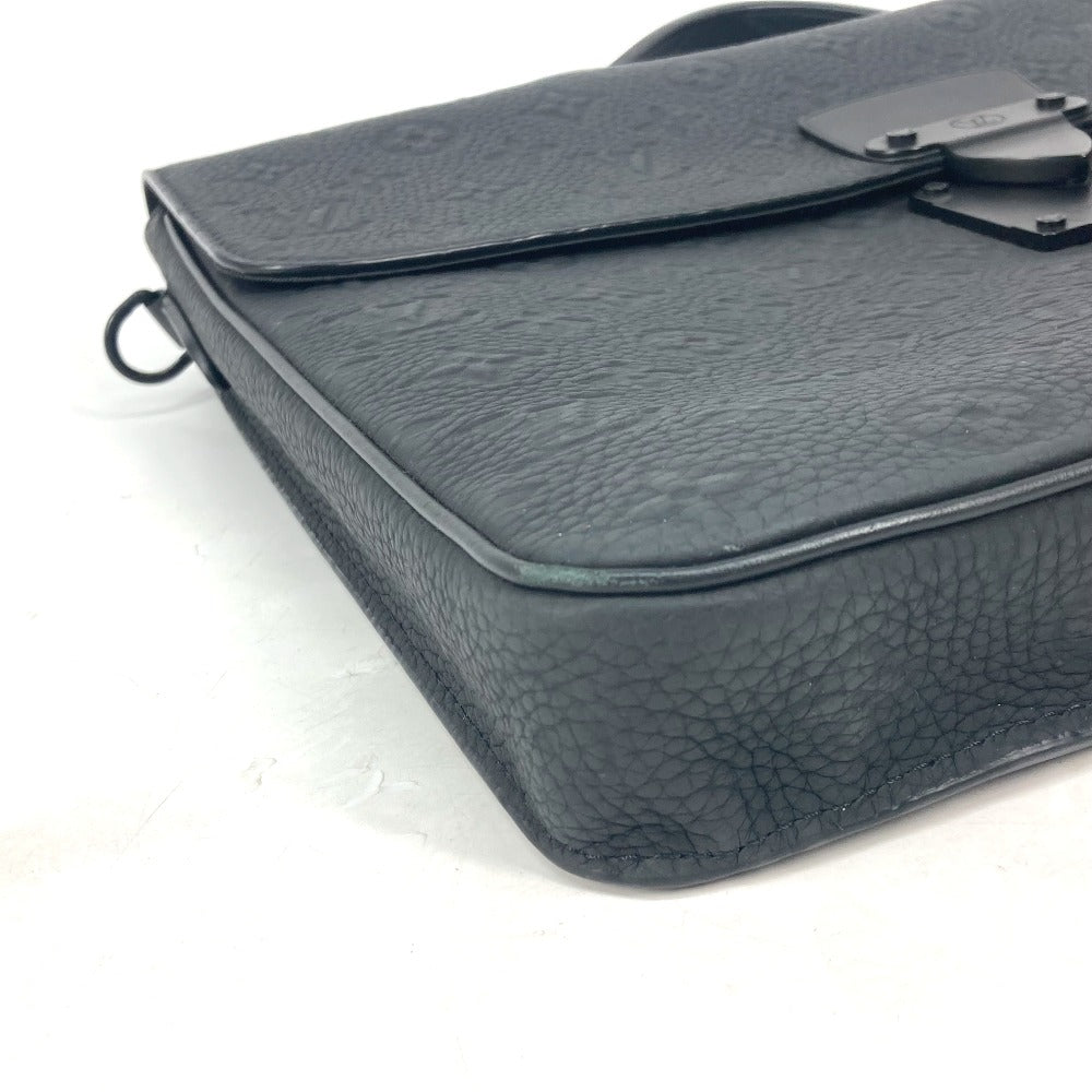 LOUIS VUITTON Handbag M20835 Taurillon Clemence Leather black Monogram Taurillon Clemence S-Lock Briefcase mens Used Authentic