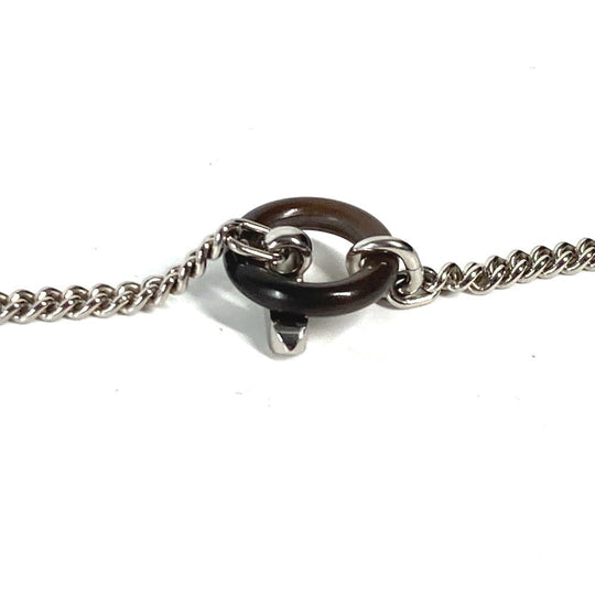 HERMES Necklace Metal, Buffalo Horn Silver Destroyer Horsehead mens Used Authentic