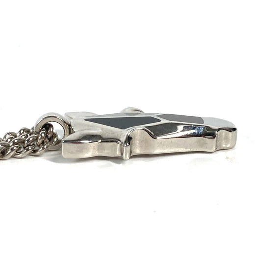 HERMES Necklace Metal, Buffalo Horn Silver Destroyer Horsehead mens Used Authentic