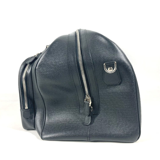 LOUIS VUITTON Boston Duffel bag M31132 Taiga Leather black Taiga Nikolai mens Used Authentic