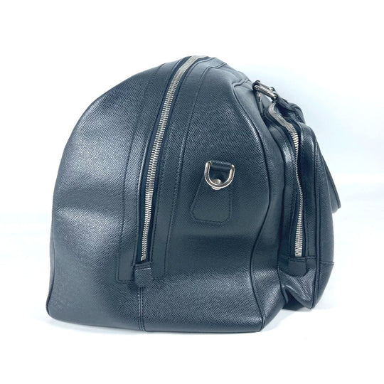 LOUIS VUITTON Boston Duffel bag M31132 Taiga Leather black Taiga Nikolai mens Used Authentic