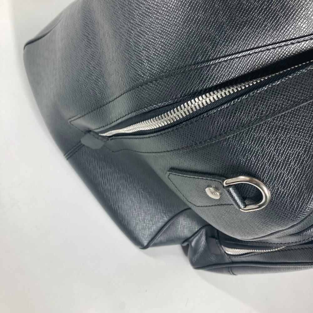 LOUIS VUITTON Boston Duffel bag M31132 Taiga Leather black Taiga Nikolai mens Used Authentic