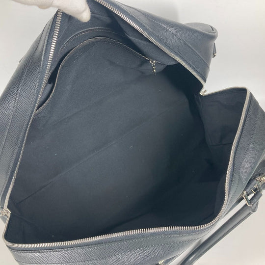 LOUIS VUITTON Boston Duffel bag M31132 Taiga Leather black Taiga Nikolai mens Used Authentic