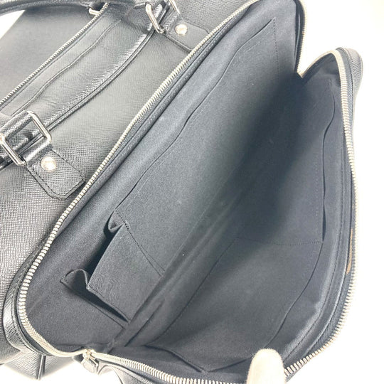LOUIS VUITTON Boston Duffel bag M31132 Taiga Leather black Taiga Nikolai mens Used Authentic