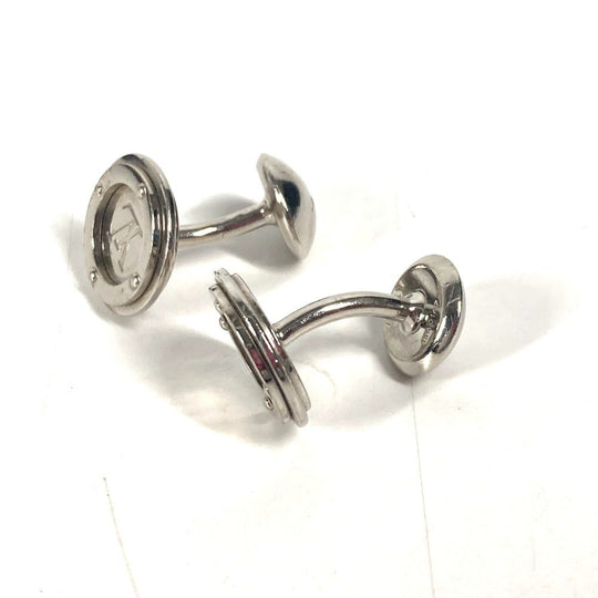 LOUIS VUITTON cuffs M68100 metal Silver Cufflinks Cuffs LV Circle mens Used Authentic