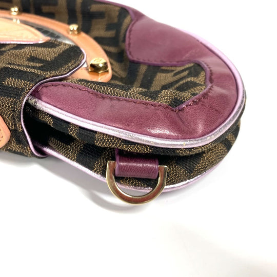FENDI Handbag Canvas / leather Brown vintage Zucca logo