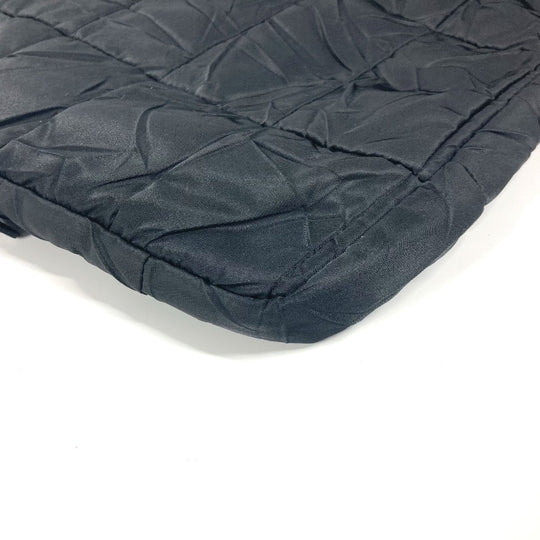 PRADA Handbag Nylon black quilting Triangle logo plate