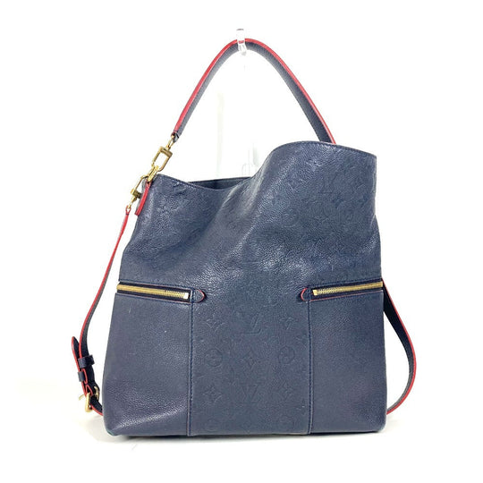 LOUIS VUITTON Shoulder Bag M44012 Monogram Ann Platt Leather Navy Monogram Ann Platt Merry Women Used Authentic