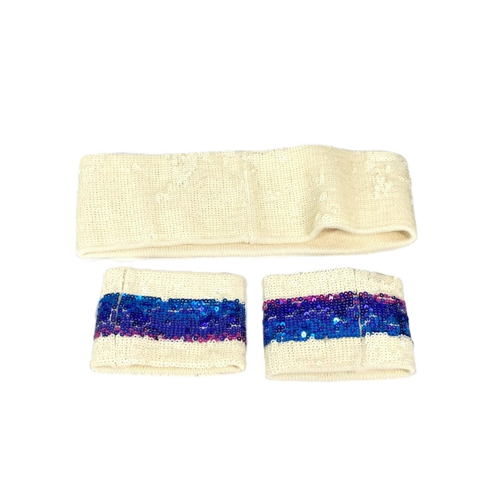 GUCCI Wristband Polyester, Cotton multicolor Hairband set Sequin Sequin logo GG Women(Unisex) M Used Authentic
