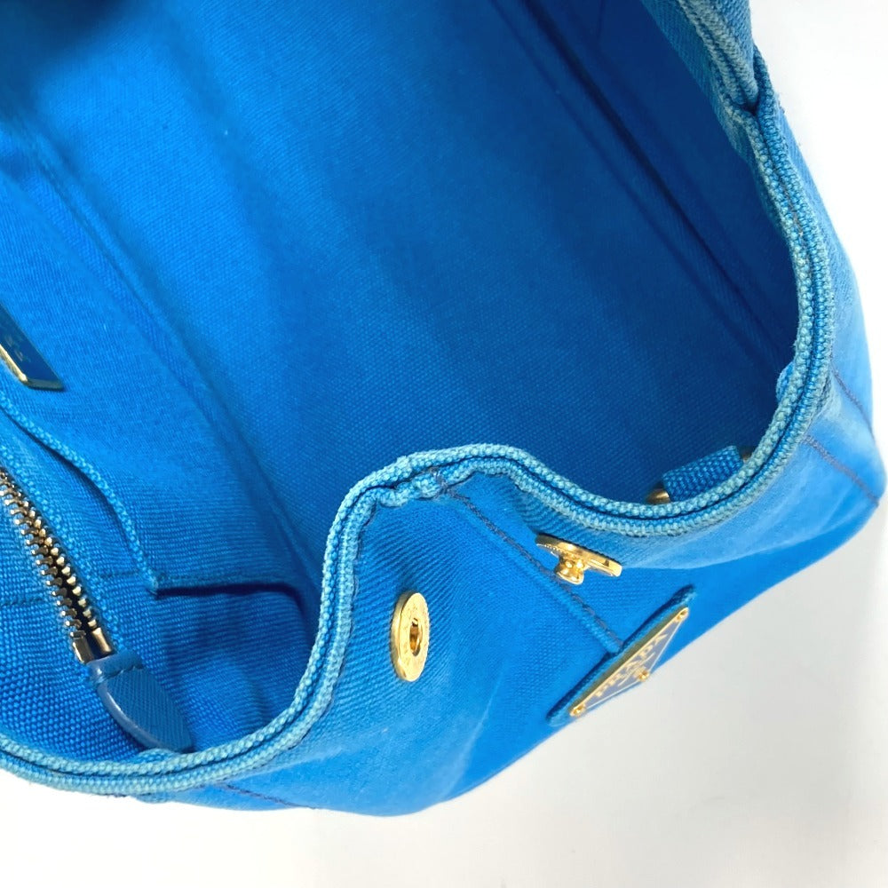PRADA Handbag canvas blue logo Canapa mini Women Used Authentic