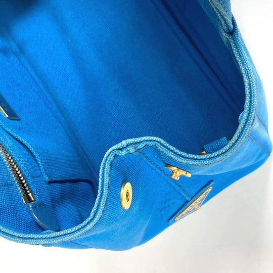 PRADA Handbag canvas blue logo Canapa mini Women Used Authentic