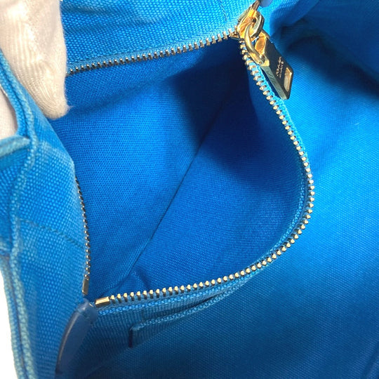 PRADA Handbag canvas blue logo Canapa mini Women Used Authentic