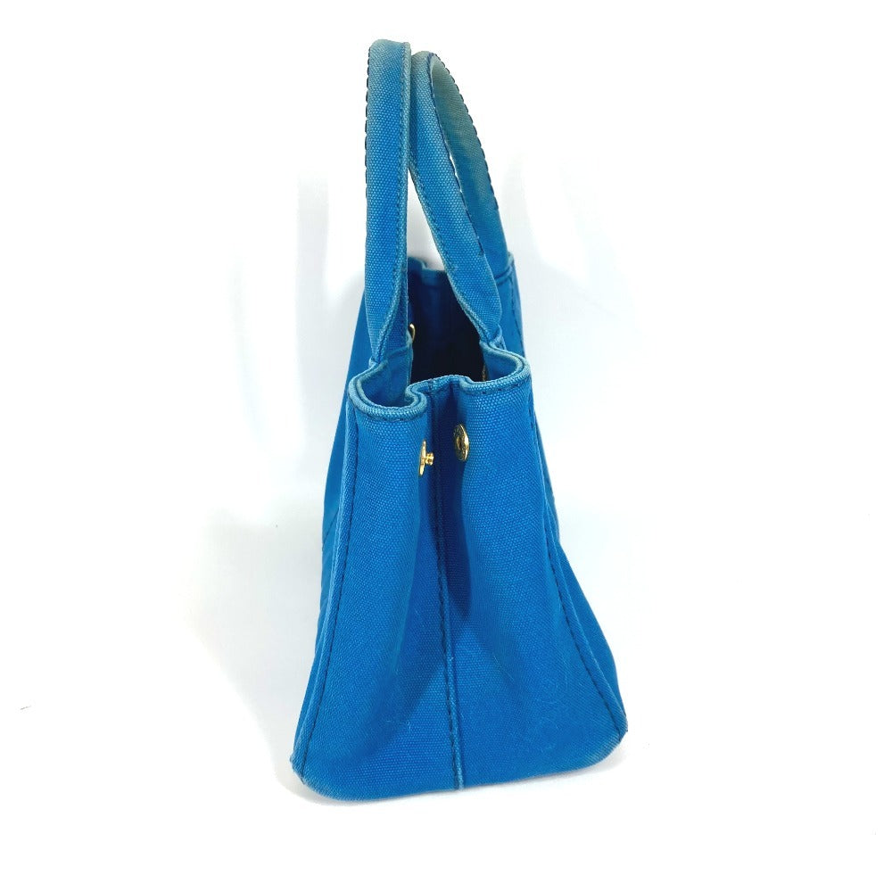 PRADA Handbag canvas blue logo Canapa mini Women Used Authentic