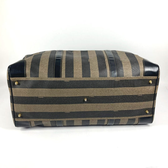 FENDI Boston Duffel bag PVC / Leather khaki 2WAY Bag Shoulder Bag Vintage Pecan