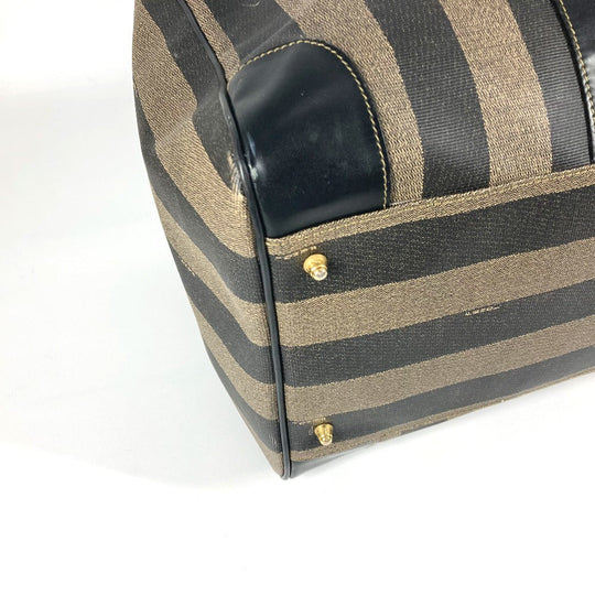FENDI Boston Duffel bag PVC / Leather khaki 2WAY Bag Shoulder Bag Vintage Pecan