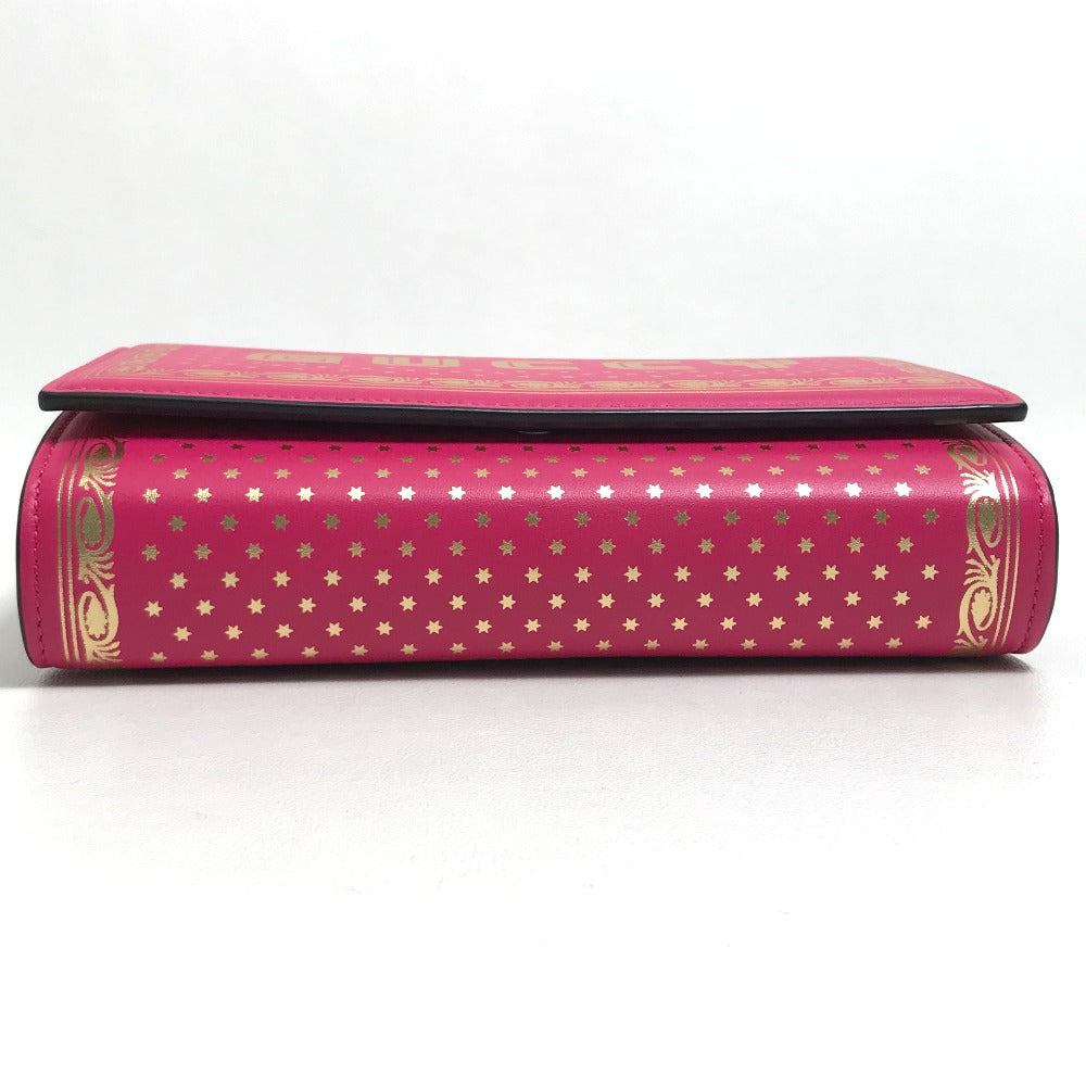 GUCCI Long Wallet Purse 524967 leather Pink / Gold GUCCY logo Women Used Authentic