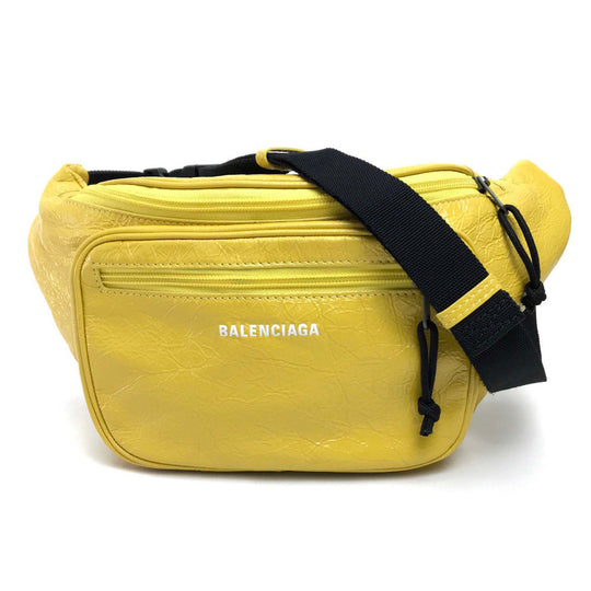 BALENCIAGA Sling bag 529550 leather yellow EXPLORER BELT PACK mens(Unisex) Used Authentic