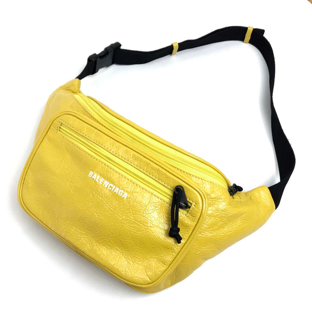 BALENCIAGA Sling bag 529550 leather yellow EXPLORER BELT PACK mens(Unisex) Used Authentic