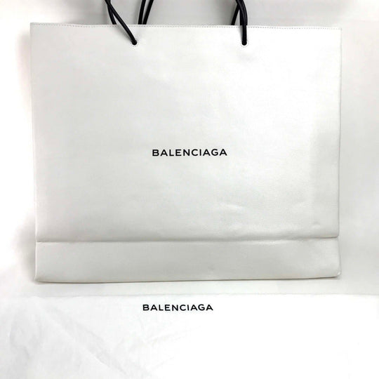 BALENCIAGA Shoulder Bag 482543 Calf leather white East West Shopping Bag L Women Used Authentic