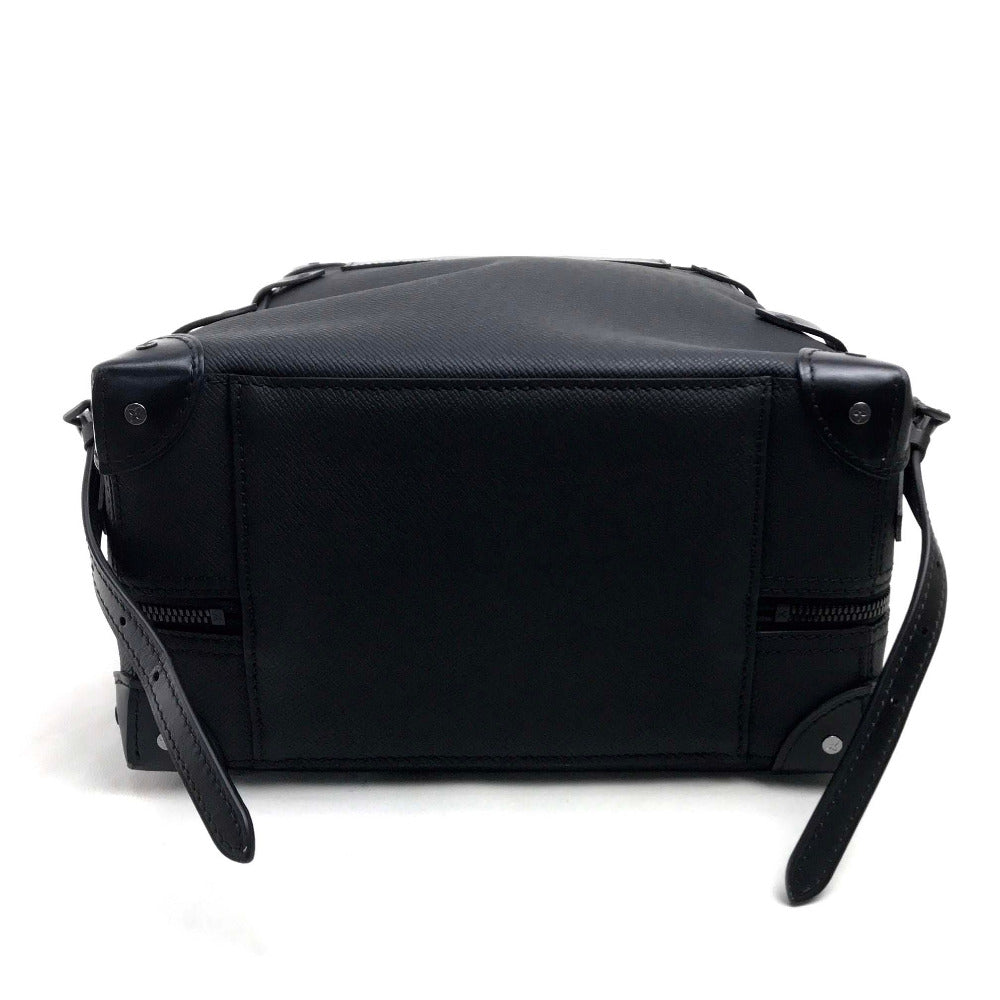 LOUIS VUITTON Backpack M30337 Taiga Leather black taiga rainbow Soft Trunk Backpack PM mens Used Authentic